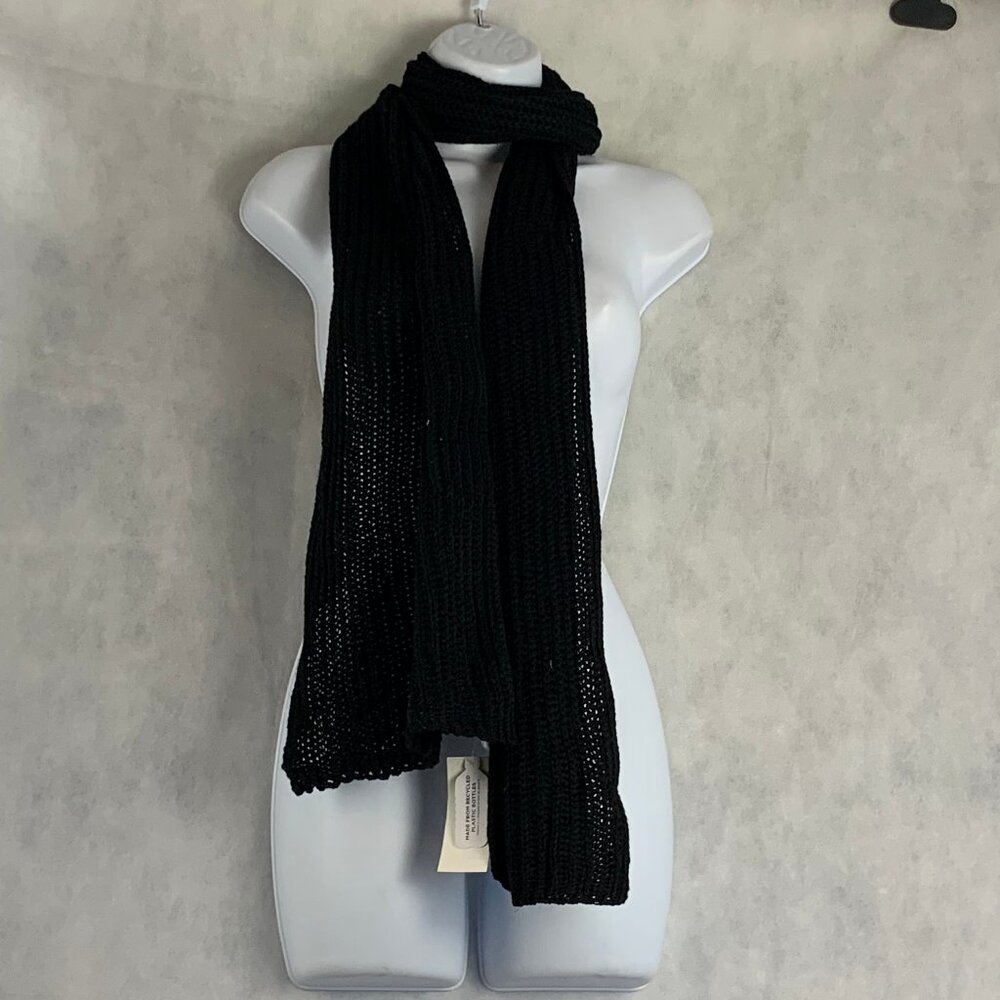 Style & Co. Women's Ribbed Muffler Scarf, Black, One Size Fits Most